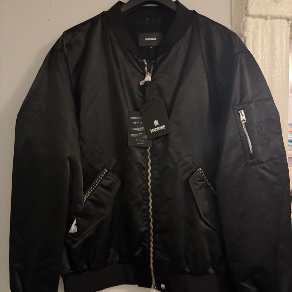 Mackage Men's Black Varsity Bomber Jacket